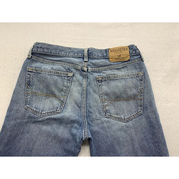 Hollister Denim Jeans Men's 32X32 Blue Button Fly Factory Destroyed Distressed - Picture 16 of 16